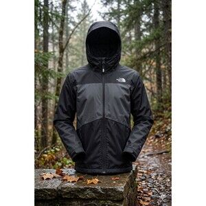 The North Face DryVent Rain Jacket Boys 10/12 Black Hooded Lightweight Outdoor